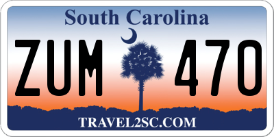SC license plate ZUM470