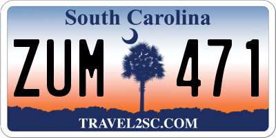SC license plate ZUM471