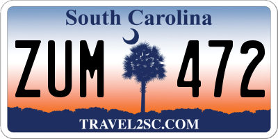SC license plate ZUM472