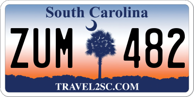 SC license plate ZUM482
