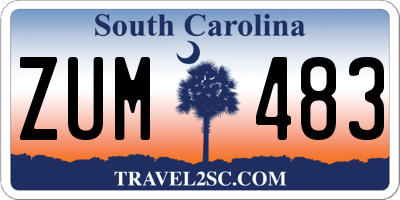 SC license plate ZUM483