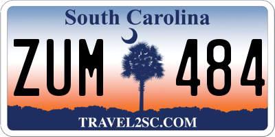 SC license plate ZUM484