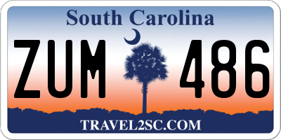 SC license plate ZUM486