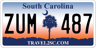 SC license plate ZUM487