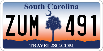 SC license plate ZUM491