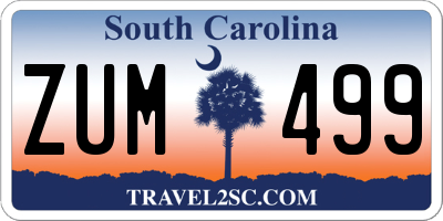 SC license plate ZUM499