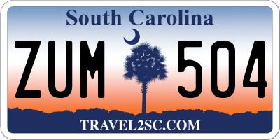 SC license plate ZUM504