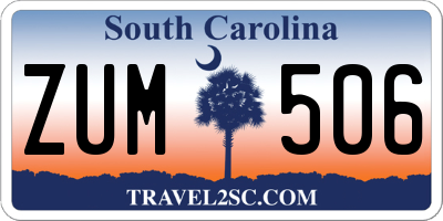 SC license plate ZUM506