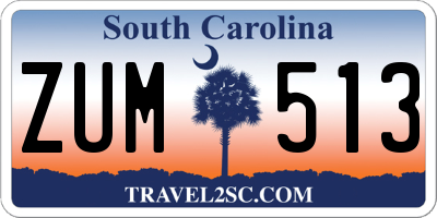 SC license plate ZUM513