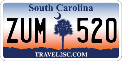 SC license plate ZUM520