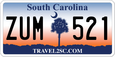 SC license plate ZUM521