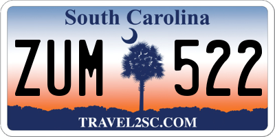 SC license plate ZUM522