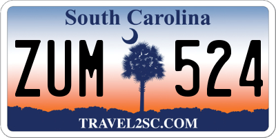 SC license plate ZUM524