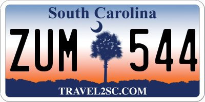 SC license plate ZUM544