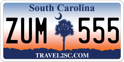 SC license plate ZUM555