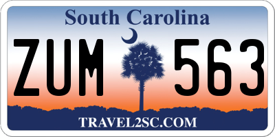 SC license plate ZUM563