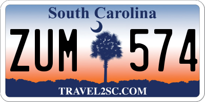 SC license plate ZUM574