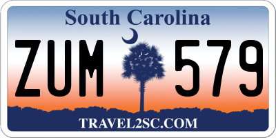 SC license plate ZUM579