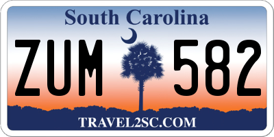 SC license plate ZUM582