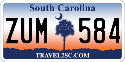 SC license plate ZUM584