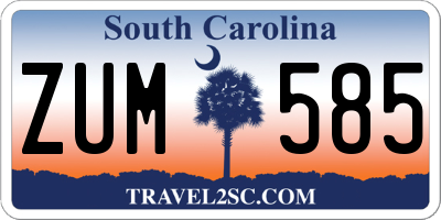 SC license plate ZUM585