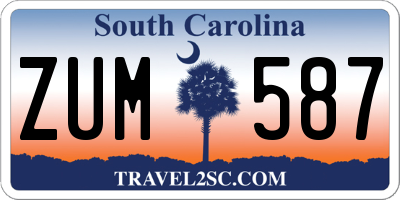 SC license plate ZUM587