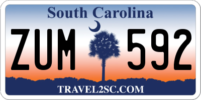 SC license plate ZUM592