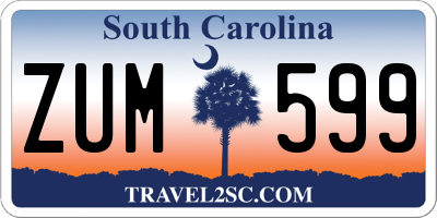 SC license plate ZUM599