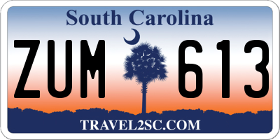 SC license plate ZUM613