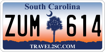 SC license plate ZUM614
