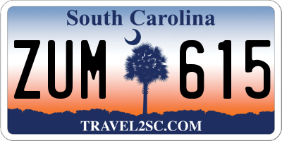 SC license plate ZUM615
