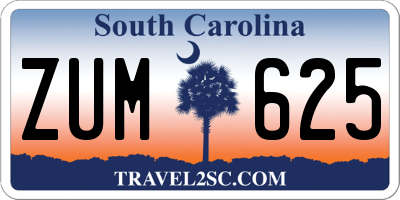 SC license plate ZUM625