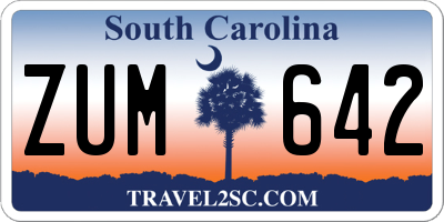 SC license plate ZUM642
