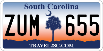 SC license plate ZUM655