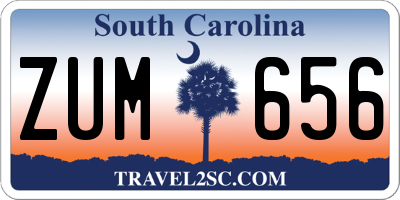 SC license plate ZUM656