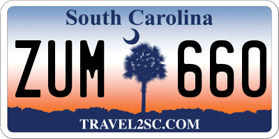 SC license plate ZUM660