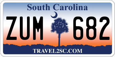 SC license plate ZUM682
