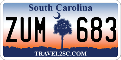 SC license plate ZUM683