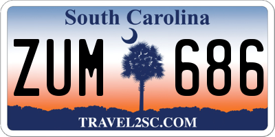 SC license plate ZUM686