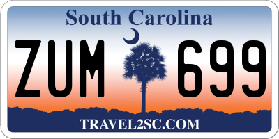 SC license plate ZUM699