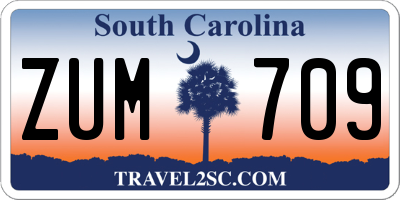 SC license plate ZUM709