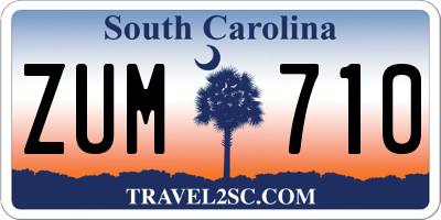 SC license plate ZUM710