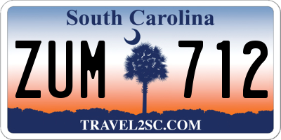SC license plate ZUM712