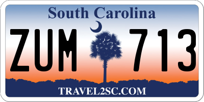 SC license plate ZUM713