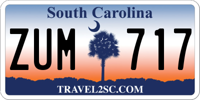 SC license plate ZUM717