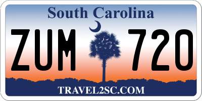 SC license plate ZUM720