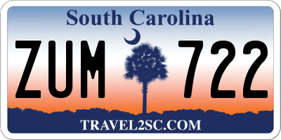 SC license plate ZUM722