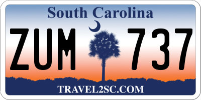 SC license plate ZUM737