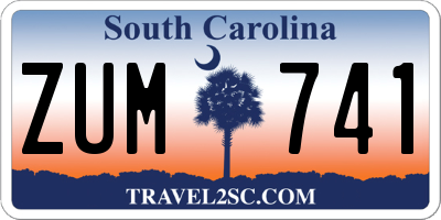 SC license plate ZUM741
