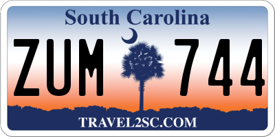 SC license plate ZUM744